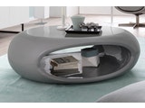 SalesFever® Couchtisch grau hochglanz oval 100 cm mit Ablage UFO 13637 Miniaturansicht - 1