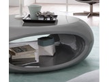 SalesFever® Couchtisch grau hochglanz oval 100 cm mit Ablage UFO 13637 Miniaturansicht - 3