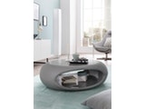 SalesFever® Couchtisch grau hochglanz oval 100 cm mit Ablage UFO 13637 Miniaturansicht - 2