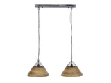 SalesFever® Hängelampe mit 2 Lampenschirmen aus Holz und Draht Lucano 8264/16 Miniaturansicht - 1