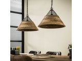 SalesFever® Hängelampe mit 2 Lampenschirmen aus Holz und Draht Lucano 8264/16 Miniaturansicht - 2