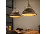 SalesFever® Hängelampe mit 2 Lampenschirmen aus Holz und Draht Lucano 8264/16 Miniaturansicht - 3