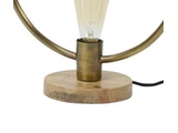 SalesFever® Tischlampe rund Metallring mit Holzfuß LILA 374320 Miniaturansicht - 5