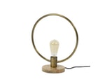 SalesFever® Tischlampe rund Metallring mit Holzfuß LILA 374320 Miniaturansicht - 1