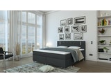 SalesFever® Boxspringbett 180 x 200 cm grau Stoffbezug Hotelbett LED JULIEN 382134 Miniaturansicht - 3