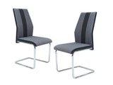 SalesFever® Freischwinger Stuhl 2er Set grau schwarz Esszimmerstuhl CHARLIE 390108 Miniaturansicht - 1