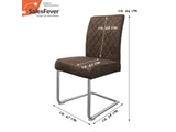 SalesFever® Esszimmerstuhl 2 er Set Freischwinger braun Lederlook Metall DARIUS 390115 Miniaturansicht - 3