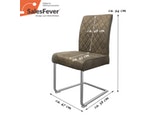 SalesFever® Esszimmerstuhl 2 er Set Freischwinger grau Lederlook Metall DARIUS 390139 Miniaturansicht - 3