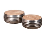 SalesFever® Couchtisch 2er Set rund aus Holz und Stahl Dorian 388372 Miniaturansicht - 1