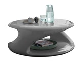 SalesFever® Couchtisch grau hochglanz 80 cm Design rund Ablage IZAN 390658 Miniaturansicht - 1