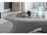 SalesFever® Couchtisch grau hochglanz 80 cm Design rund Ablage IZAN 390658 Miniaturansicht - 4