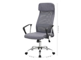 SalesFever® Bürostuhl Schreibtischstuhl grau mit Netzrücken und Leinen Stoffbezug Dos 390924 Miniaturansicht - 7