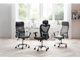 SalesFever® Bürostuhl Schreibtischstuhl grau mit Netzrücken und Leinen Stoffbezug Dos 390924 Miniaturansicht - 2