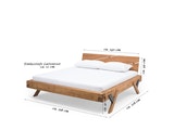 SalesFever® Balkenbett 140 x 200 cm aus massivem Fichtenholz natur SARAH 390832 Miniaturansicht - 3