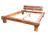 SalesFever® Balkenbett 140 x 200 cm aus massivem Akazie-Holz LAILA 345726 Miniaturansicht - 4