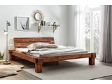 SalesFever® Balkenbett 140 x 200 cm aus massivem Akazie-Holz LAILA 345726 Miniaturansicht - 1