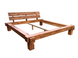 SalesFever® Balkenbett 160 x 200 cm aus massivem Akazie-Holz LAILA 345733 Miniaturansicht - 2