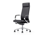 SalesFever® Bürostuhl Schreibtischstuhl schwarz aus Echtleder SLEEK 390528 Miniaturansicht - 2