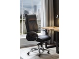 SalesFever® Bürostuhl Schreibtischstuhl schwarz aus Kunstleder RANGO 390511 Miniaturansicht - 1