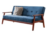 SalesFever® Design Schlafsofa SAMT blau ausklappbar skandinavische Möbel DUNDAL 389614 Miniaturansicht - 1