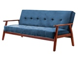 SalesFever® Design Schlafsofa SAMT blau ausklappbar skandinavische Möbel DUNDAL 389614 Miniaturansicht - 2