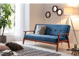 SalesFever® Design Schlafsofa SAMT blau ausklappbar skandinavische Möbel DUNDAL 389614 Miniaturansicht - 3