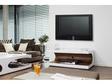 SalesFever® Design TV Tisch weiß Hochglanz Walnuss-Optik JULIE  398098 Miniaturansicht - 1