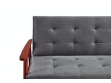 SalesFever® Design Schlafsofa Samt dunkelgrau ausklappbar skandinavische Möbel Dundal 393833 Miniaturansicht - 3