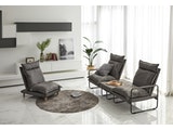 SalesFever® Sessel mit Hocker Webstoff Grau Cloud 394830 Miniaturansicht - 10
