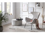 SalesFever® Couchtisch rund Ø 70 cm aus MDF und Texturstoff grau Baldur 395455 Miniaturansicht - 4