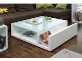 SalesFever® Couchtisch Weiß 100x100 cm mit 3 Ablagefächern Oido 399712 Miniaturansicht - 1