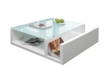 SalesFever® Couchtisch Weiß 100x100 cm mit 3 Ablagefächern Oido 399712 Miniaturansicht - 2