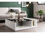 SalesFever® Couchtisch Weiß/Schwarz 100x100 cm mit 3 Ablagefächern Oido 399781 Miniaturansicht - 3
