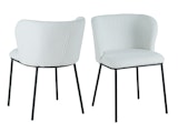 SalesFever® Stuhl 2er Set in Bouclé-Optik Weiß Alaska 369210 Miniaturansicht - 1