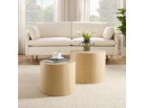 SalesFever® Couchtisch rund 2er Set Eiche Ava 367605 Miniaturansicht - 2