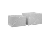 SalesFever® Couchtisch 2er Set in Marmoroptik quadratisch Grau Harlow 368046 Miniaturansicht - 1