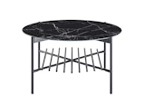 SalesFever® Couchtisch Ø 84 cm Schwarz mit Glasplatte in Marmoroptik VELARO 366899 Miniaturansicht - 4