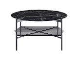 SalesFever® Couchtisch Ø 84 cm Schwarz mit Glasplatte in Marmoroptik VELARO 366899 Miniaturansicht - 1