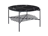 SalesFever® Couchtisch Ø 84 cm Schwarz mit Glasplatte in Marmoroptik VELARO 366899 Miniaturansicht - 2