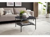 SalesFever® Couchtisch Ø 84 cm Schwarz mit Glasplatte in Marmoroptik VELARO 366899 Miniaturansicht - 3