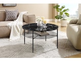 SalesFever® Couchtisch Ø 81 cm mit Tischplatte in Marmoroptik Schwarz NOCTIS 366905 Miniaturansicht - 3