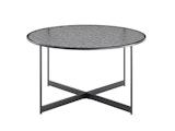 SalesFever® Couchtisch Ø 80 cm mit Glasplatte in Strukturoptik Schwarz VANTA 366912 Miniaturansicht - 1