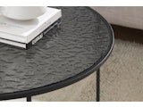 SalesFever® Couchtisch Ø 80 cm mit Glasplatte in Strukturoptik Schwarz VANTA 366912 Miniaturansicht - 7