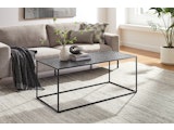 SalesFever® Couchtisch 110x55 cm mit Glasplatte in Strukturoptik Schwarz OBSIDIAN 366929 Miniaturansicht - 3