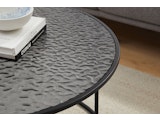 SalesFever® Couchtisch Ø 80 cm mit Glasplatte in Strukturoptik Schwarz VELAR 366936 Miniaturansicht - 7