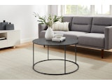 SalesFever® Couchtisch Ø 80 cm mit Glasplatte in Strukturoptik Schwarz VELAR 366936 Miniaturansicht - 3