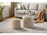 SalesFever® Couchtisch oval 2er Set in Travertinoptik Beige HARLEY 367001 Miniaturansicht - 2