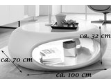 SalesFever® Couchtisch weiß hochglanz oval 100 cm mit Ablage UFO 1330 Miniaturansicht - 4