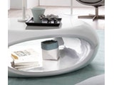 SalesFever® Couchtisch weiß hochglanz oval 100 cm mit Ablage UFO 1330 Miniaturansicht - 3