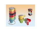 SalesFever® Espresso Tassen 6er Set Regenbogen 3978 Miniaturansicht - 2